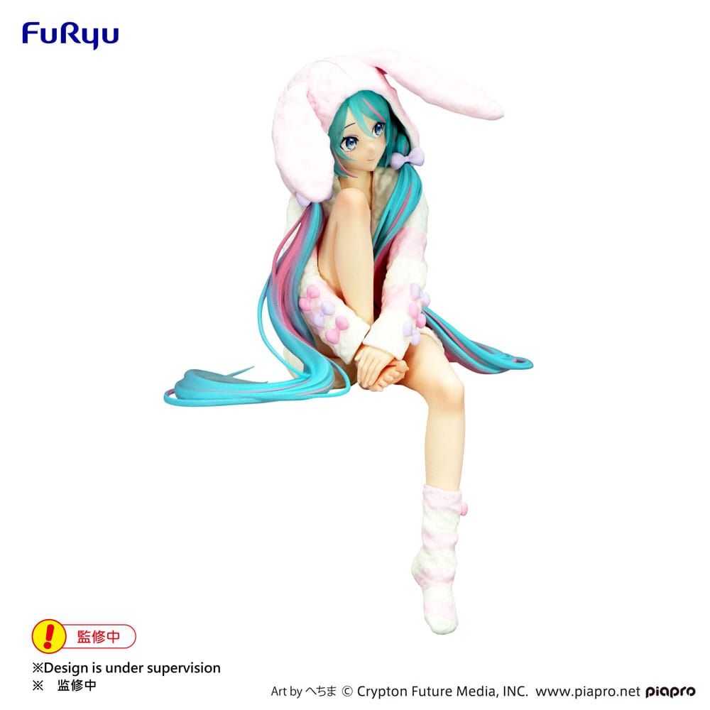 Vocaloid Hatsune Miku Rabbit Ear Hood Pajama Furyu Noodle Stopper Figure 14cm