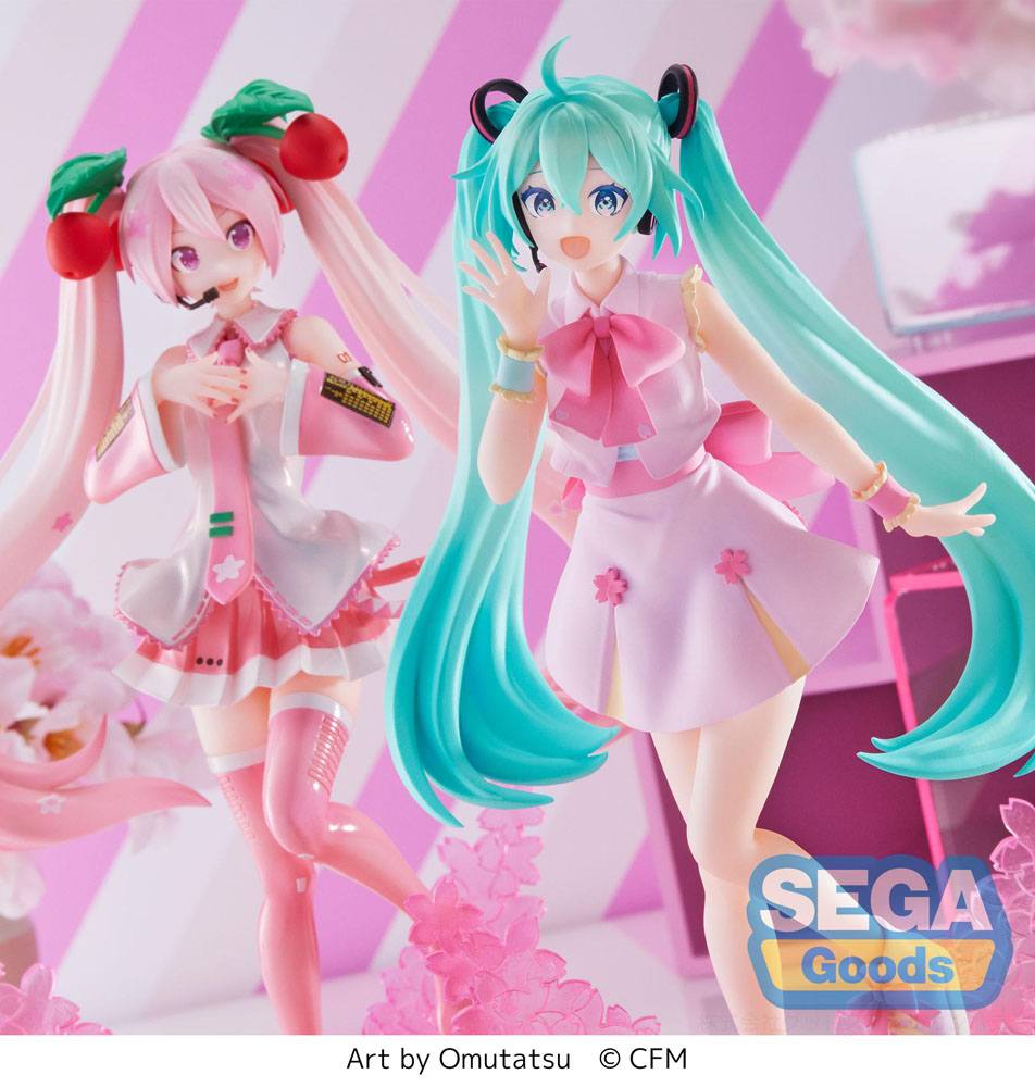 Vocaloid Hatsune Miku Project DIVA Sakura Miku Omutatsu Luminasta Sega Prize Figure 21cm