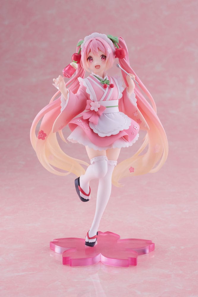 Vocaloid Hatsune Miku Sakura Miku Newley Written Japanese Cafe Ver. Taito Prize Figure 18cm