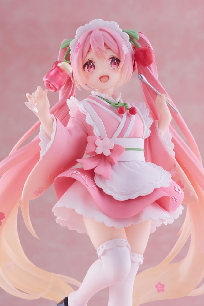 Vocaloid Hatsune Miku Sakura Miku Newley Written Japanese Cafe Ver. Taito Prize Figure 18cm