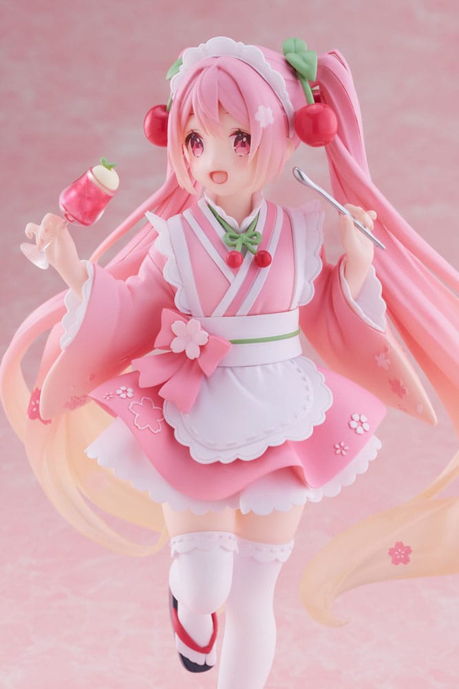 Vocaloid Hatsune Miku Sakura Miku Newley Written Japanese Cafe Ver. Taito Prize Figure 18cm