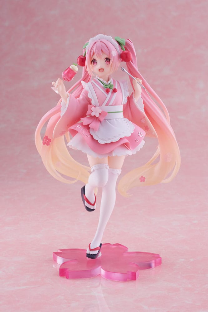 Vocaloid Hatsune Miku Sakura Miku Newley Written Japanese Cafe Ver. Taito Prize Figure 18cm