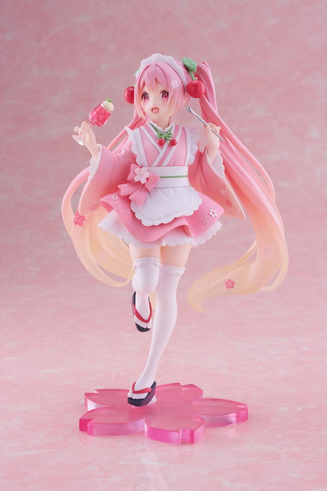 Vocaloid Hatsune Miku Sakura Miku Newley Written Japanese Cafe Ver. Taito Prize Figure 18cm