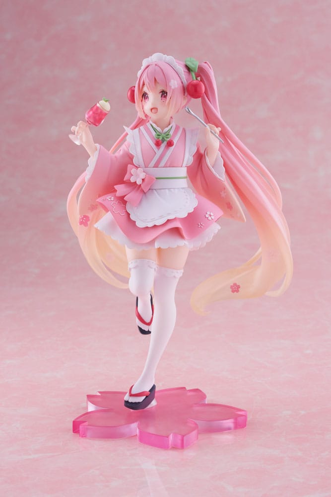 Vocaloid Hatsune Miku Sakura Miku Newley Written Japanese Cafe Ver. Taito Prize Figure 18cm