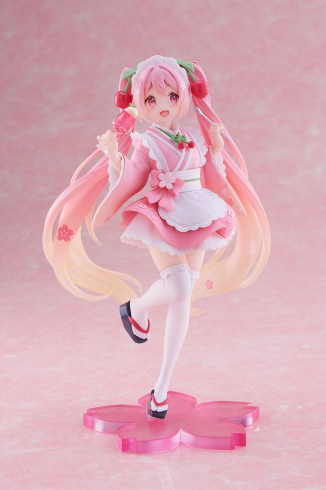 Vocaloid Hatsune Miku Sakura Miku Newley Written Japanese Cafe Ver. Taito Prize Figure 18cm