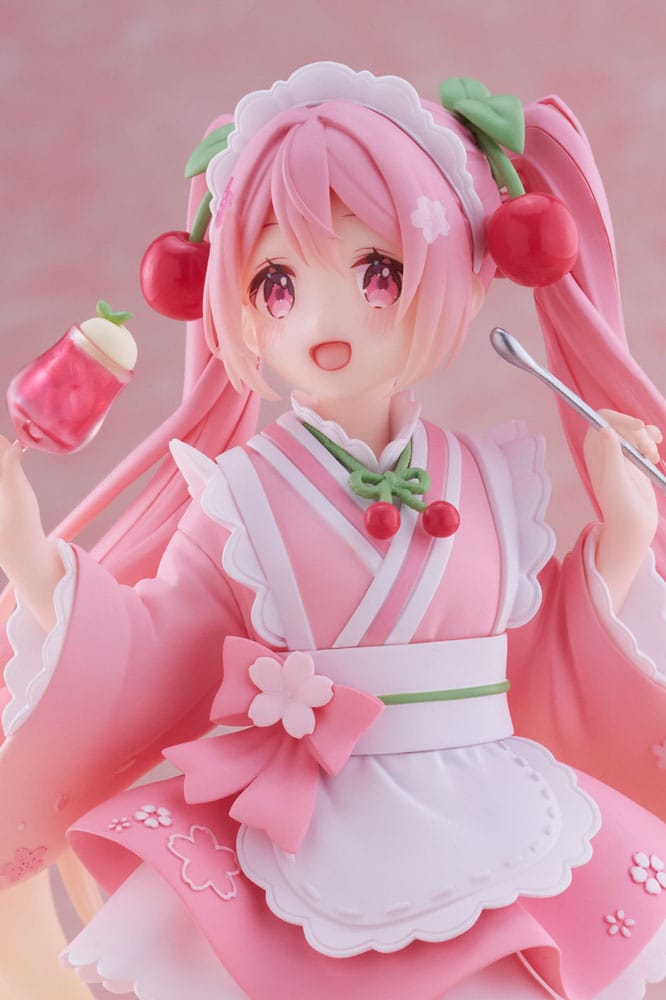 Vocaloid Hatsune Miku Sakura Miku Newley Written Japanese Cafe Ver. Taito Prize Figure 18cm